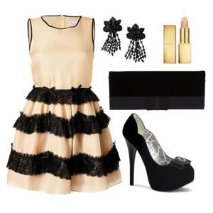 Gather Beauty Stitching Bow Lace Sleeveless Dress size 6 NWT wedding Guest Dress